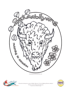 Metis Women's Circle Colouring Page