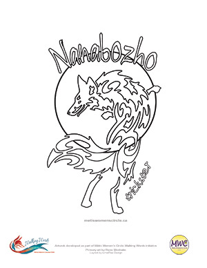 Metis Women's Circle Walking Words Colouring Page